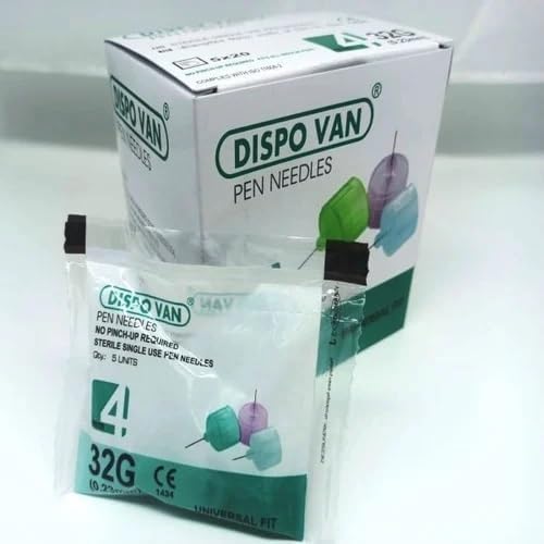 Image of Insulin Pen Needle 32G Universally usable with All pens, Pen Needle (Multicolor) Pack of 50