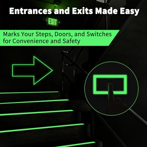 Lutalu 6 Pack Glow in The Dark Tape 33 Ft x 1 inch, Long-Lasting Bright Fluorescent Glow Tape for Christmas Dector, Night Decorations, Safety and Home Marking, Exit Sign, Total 198 Ft by Lutalu - Used condition - Image 4