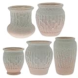 Cabilock 5pcs Ceramic Succulent Pots Vintage Ceramic Planter Balcony Mini Cactus Flower Pot Home...