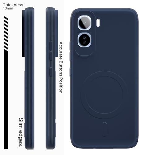 Image of Pikkme Back Cover for Vivo T5 Pro 5G Soft Matte Silicone Mag-Safe Design (Mag-Safe Not Support) Camera Protection | Slim Fit Bumper Cover (Blue)