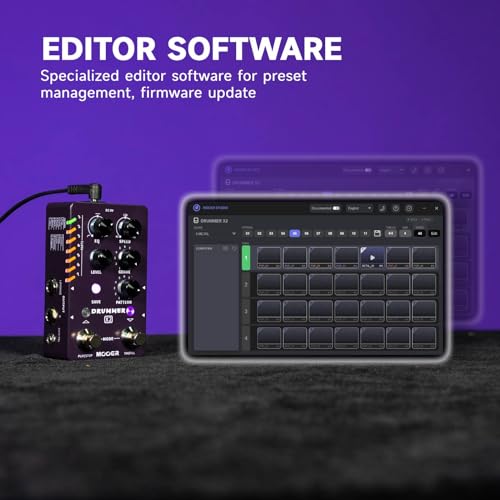 Image of MOOER Drum Machine Guitar Pedal with 121 Drum Grooves 11 Music Styles 7 Rhythm Slots Fill Function Tap Tempo Knob for Electric Guitar Bass (X2)