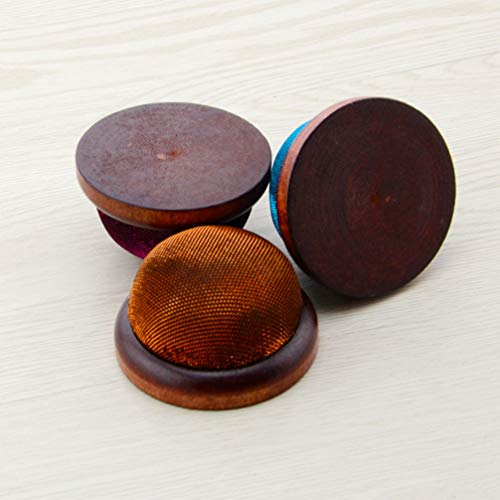 Exceart 3Pcs Wrist Pin Cushion With Wooden Bottom Cotton Sewing Pin Cushions Needles Pincushions For Handy Needlework Diy Craft #TOP3