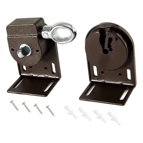 Lihopefe Sunshade Replacement Bracket, Compatible with Coolaroo External Roller Blind, Upgraded to Metal Ring, More Durable and Long-Lasting(Metal, Brown) Cover