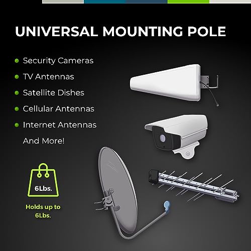Image of Bolton 38-Inch J-Pole Mount, Adjustable Base, Weatherproof | Heavy-Duty Outdoor Mount for Signal Boosters, Yagi, TV, Dish and Camera Pole Installations