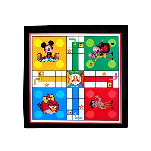 Image of DAYSTAR Wooden Ludo Board Game Snake Ladder with Dice & Coin Set (12 in)(Combo of 2)