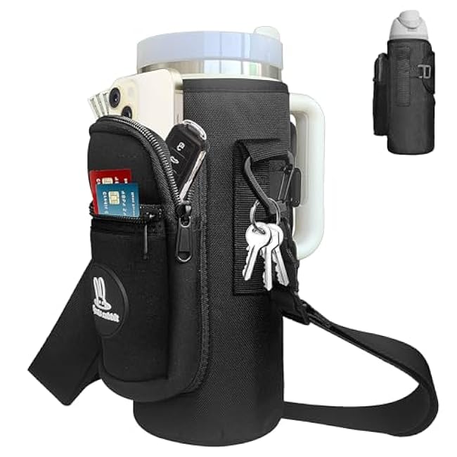 Sports rabbit Water Bottle Holder & Boot ¨C 10oz Boot for 18¨C40oz Cups, 30/40oz Handled Tumblers, 64/87oz Straight Bottles ¨C Adjustable Strap, Neoprene Protection for Gym, Travel,Outdoors