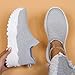 Wabkderpu Womens Running Shoes Mesh Breathable Workout Gym Training Tennis Sneakers Comfortable Platform Non-Slip Sneaker Lightweight Slip On Walking Shoes Casual Fashion Sneakers Grey