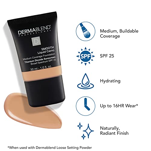 Dermablend Smooth Liquid Foundation With Spf 25, 30N Camel, 1 Fl. Oz. #TOP2