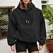 Generisch Übergroßes Kapuzenpullover für Damen mit Tasche vorne Tragetasche für Katzen und Hunde Einfarbig Mit Kordelzug Sweatshirt Freizeit Schlicht Fitnessstudio Haustier Tasche Hoodie