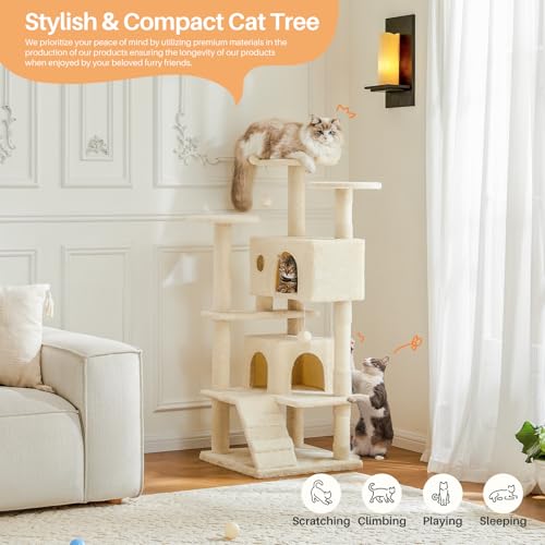Torre para Gatos de 54 Pulgadas con Poste para Rascar miniatura 2