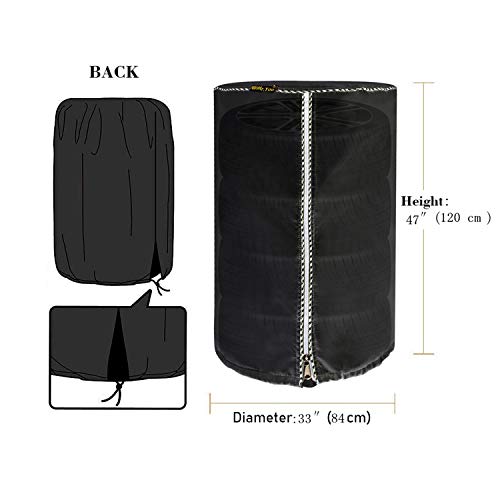 Mr.You Large Tire Cover,Tire Storage Bag & Seasonal Tire Cover,Waterproof Dust-Proof (Diameter 32-inch,Black Coated) - Thumbnail 2