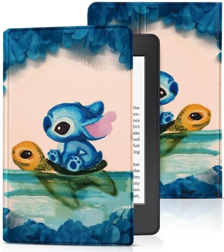 Trendy Fun for Kindle Paperwhite 10th Generation Case 6 inch 2018 Cute Cartoon Character Kawaii Girls Kids Boys Cool Folio Cover for Kindle Paperwhite 4 10th Gen 2018,TurtleStit