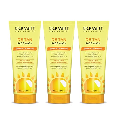 Image of DR.RASHEL De-Tan with Clove & Peppermint for Tan Removal & Fresh Skin | All Skin Types Face Wash| Pack of 3 (100 ml Each)