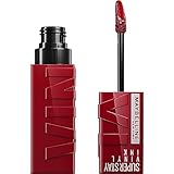 MAYBELLINE Super Stay Vinyl Ink Longwear No-Budge Liquid Lipcolor Makeup, Highly Pigmented Color and Instant Shine, Lippy, Cranberry Red Lipstick, 0.14 fl oz, 1 Count