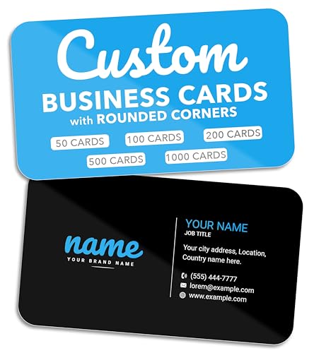 Custom Business Cards with Rounded Corners - 16pt Cardstock - Made in the USA (50 to 10,000 Cards)