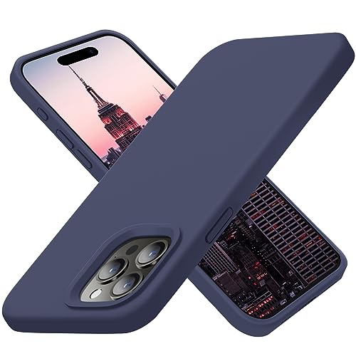 Cordking Designed for iPhone 15 Pro Case, Silicone Ultra Slim Shockproof Protective Phone Case with [Soft Anti-Scratch Microfiber Lining], 6.1 inch, Navy Blue by Cordking - Used condition - US$5.88