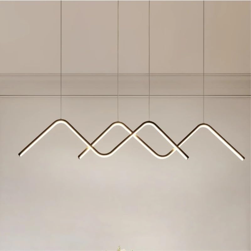 Lustre moderne suspendu LED noir 100cm à éclairage blanc pour salle à manger
