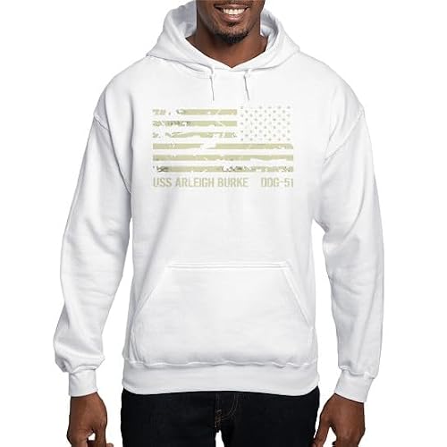 CafePress USS Arleigh Burke Hoodie (Dark) Men's Regular Fit Hoodie Sweatshirt White