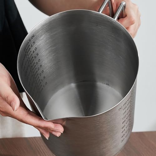 Pichet doseur 5 L en acier inoxydable à large ouverture pratique