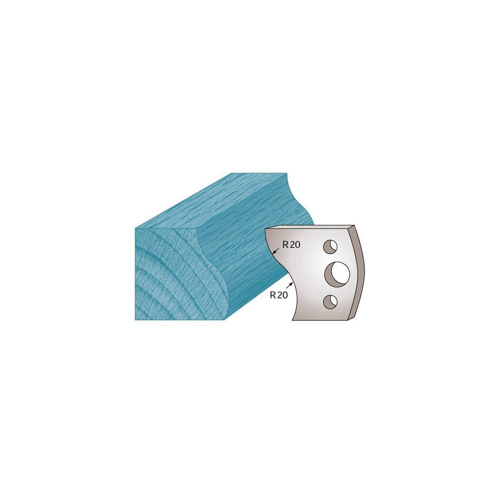 Jeu de 2 fers profilés Ht. 40 x 4 mm doucine M09 pour porte-outils de toupie - Diamwood Platinum