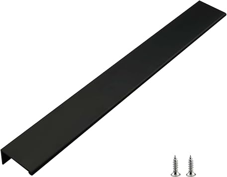 Modket Matte Black 12" Finger Lip Edge Pull Euro Modern Kitchen Cabinet Drawer Hardware Dresser 1 Pack