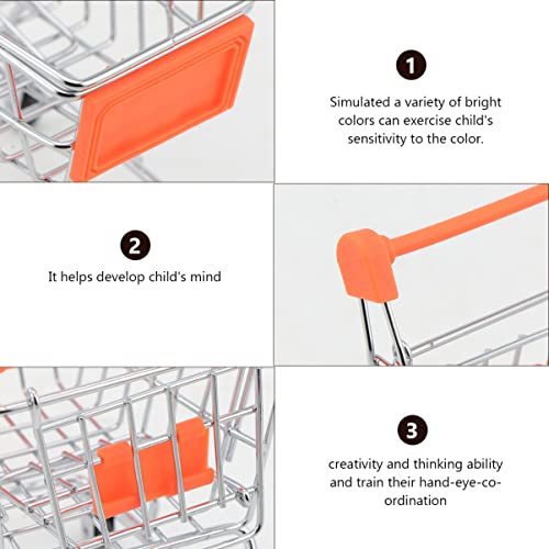 Toyandona 1Pcs Mini Supermarket Handcart, Metal Shopping Cart Supermarket Handcart Shopping Utility Cart Mode Storage Toy For Kids Kitchen Shop Plaything Toy, Random Color #TOP4