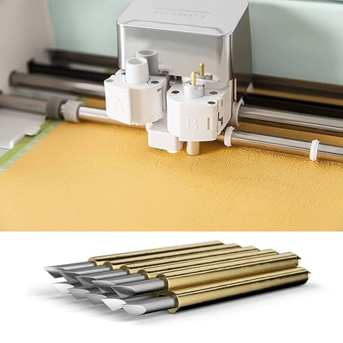 ANBOO 30 Stück Premium Feinschnittklinge, Ersatzklingen Kompatibel mit Cricut Explore Air/Air 2/Maker 3 (3 Cricut-Klingenwinkel), Gold
