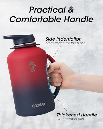Image of Coolflask 64 oz Water Jug with Handle, Half Gallon Insulated Water Bottle