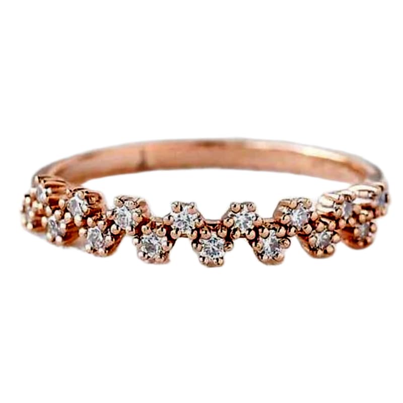 Bague imposante en argent 925 anneau plaqué or serti de diamants CZ pour femme