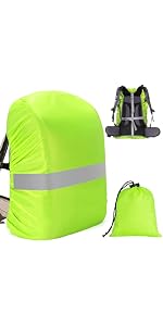Housse De Pluie Réfléchissante Pour Sac à Dos 15-25L KYLOS - Imperméable, Vert Fluo, Bandes Réfléchissantes - 3