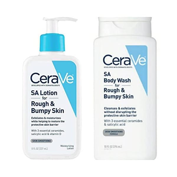 CeraVe SA Skin Care for Rough and Bumpy Skin Bundle - SA Body Wash (10 fl oz) and SA Moisturizing Lotion (8 fl oz…
