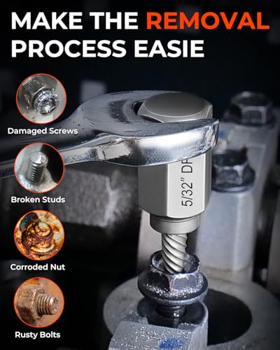 24 Piece Screw Extractor and Left Hand Drill Bits Set, Easy Out Screw Extractor Set with HSS Steel Reverse Drill Bit for Removing Stripped Damaged Broken Screw,Bolts,Nuts