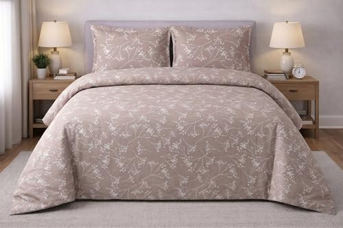Image of Skyla Bedsheet for Double Bed| King Size 400 TC Cotton| 108 * 108 Inch Bedsheet|King Size Bedsheet with 2 Pillow Covers(Fall of Desert)