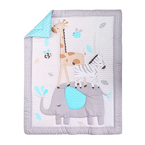 Baby Bees Animal Kingdom 4 Pieces Crib Bedding Sets For Boys And Girls | Baby Bedding Crib Set Of Crib Sheet, Quilt, Dust Ruffle For Standard Size Crib #TOP6