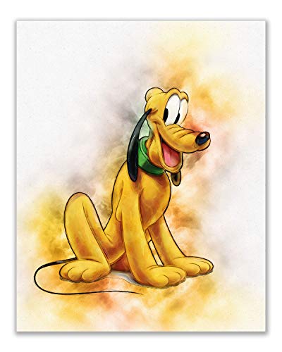 Bigwigprints Mickey Mouse Original Watercolor Prints Set Of 6 Wall Art Prints For Kids Room Wall Decor (8 X 10 Inch) Minnie Donald Daisy Duck Pluto Goofy thumb #1