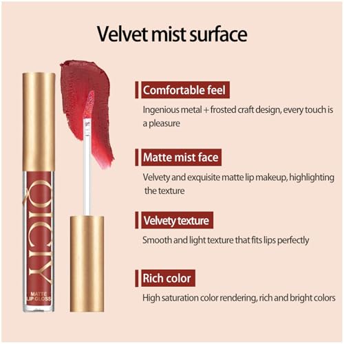 ADMD 6Pcs Set Matte Lip Gloss, Liquid Lipstick - Velvet Texture, More Silky & Softer, Highly Pigmented Non-Drying Lip Stain, 6 Trendy Shades — view 3