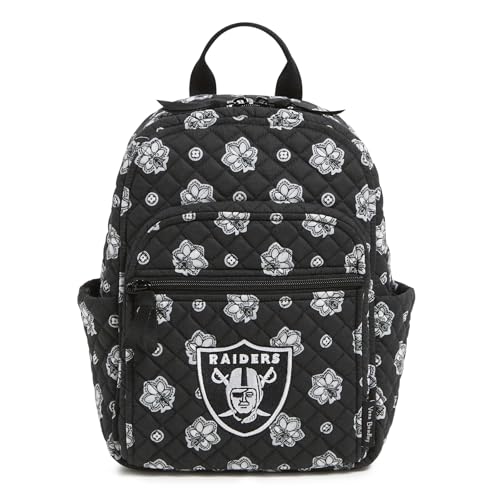 Vera Bradley Womens Cotton Nfl Small Backpack (Multiple Teams Available) Lasvegasraidersonsilver/Blackbandana One Size