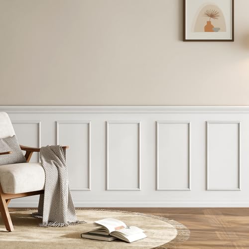 Peel and Stick Wall Molding Kit, INMOZATA 3 Sets 3D Pre-Cut Accent Molding Trim Wainscoting Panels for Interior Wall Decor Living Room Bedroom Entryway Plain Door (24" x 12") by INMOZATA - Used condition - Image 9