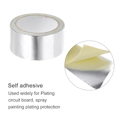 Image of uxcell Aluminum Foil Tape 1.9 Inch x 30 Yards Silver High Temperature Tape for HVAC, Sealing, Patching Hot and Cold Air Ducts 1 Pcs