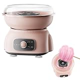 Zuckerwattemaschine für Zuhause, 500W Zuckerwattemaschine für Kinder, Zuckerwatte Maschine Set mit Messlöffel und 10 Holzstäbchen, Zuckerwatte Maker für Kindergeburtstag, Rosa Cotton Candy Machine