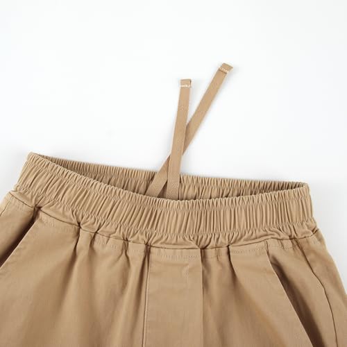 Spring&Gege Boys Jogger Pants Cotton Twill Drawstring Elastic Waist Jogging School Pants3