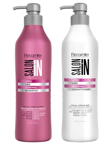 Salon In by Recamier | Liss Control Hair Shampoo & Conditioner Set | Hair Care Set | 33.8 fl oz / 1000 ml