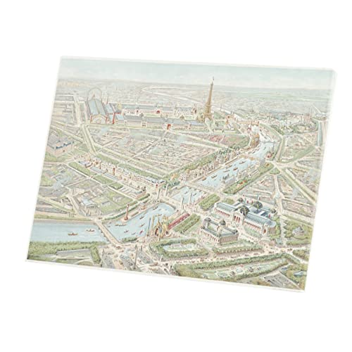 Toile Paris 1900 pour Salon Élégant Dessin Vue Aérienne Tour Eiffel Exposition