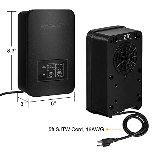 Suraielec 120W Low Voltage Transformer With Photocell Sensor And Timer, 120V Ac To 12V/15V Ac, Landscape Lighting Transformer With 2 Independant Zones, Weatherproof For Pathway Lights, Step Light #TOP6