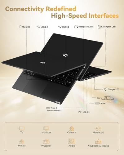 NIMO 15.6" FHD Business Laptop, AMD Ryzen 7 PRO 6850U, 32GB LPDDR5 1TB SSD, Radeon 680M Graphics, (Beat i7-1360P Up to 4.7GHz) 100W PD, Win 11 2Y Warranty Backlit Keyboard for Creative & Gaming — view 4