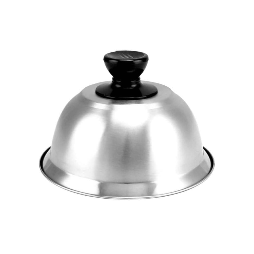 1Pcs Stainless Steel Frying Pan Dome Covering Cheese Melting Sandwich Steak Round Lid Covering Barbecue Hamburger Cookware(16cm)
