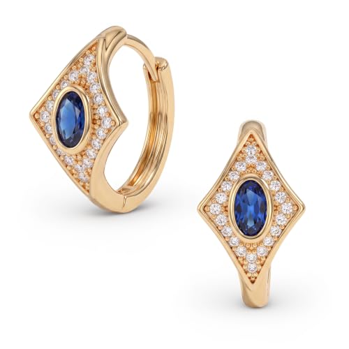 VACRONA Gold Hoop Earrings for Women, 14K Gold Plated Cubic Zirconia Chunky Huggie Earrings, Vintage Jewelry for Gifts by VACRONA - Used condition - US$12.10