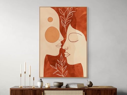 Affiche abstraite de visages grand format pour grand mur vide