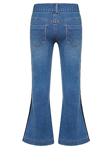 Hularka Kids Girls Ripped Flare Jeans Casual Distressed Bell Bottoms Denim Pants Washed Wide Leg Trousers Jeggings2