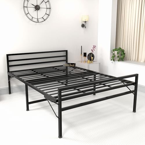 Honey Touch Jasper Folding Double Bed Without Mattress | No Assembly Required | Foldable Bed for Sleeping/Guests/Rented Apartments/Bedroom(4x6.25ft, B